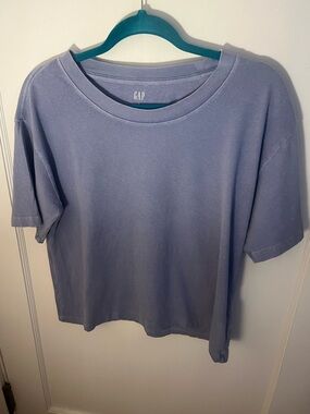 GAP Women's Blue Cropped Tee 100% Cotton